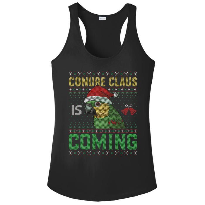 Conure Claus is Coming Ugly Sweater Xmas Ugly  Ladies PosiCharge Competitor Racerback Tank