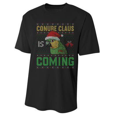 Conure Claus is Coming Ugly Sweater Xmas Ugly  Performance Sprint T-Shirt