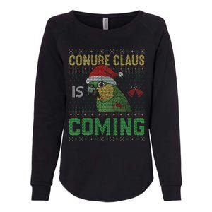 Conure Claus is Coming Ugly Sweater Xmas Ugly  Womens California Wash Sweatshirt