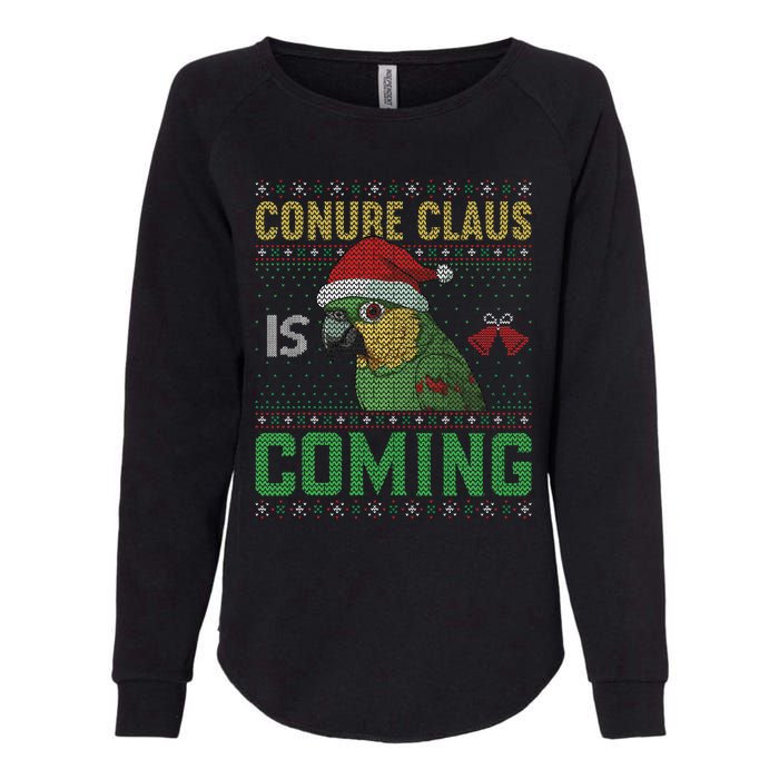 Conure Claus is Coming Ugly Sweater Xmas Ugly  Womens California Wash Sweatshirt