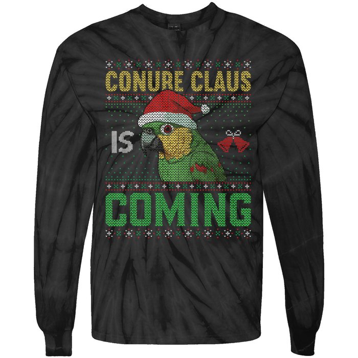 Conure Claus is Coming Ugly Sweater Xmas Ugly  Tie-Dye Long Sleeve Shirt