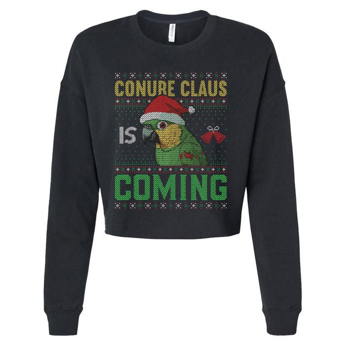 Conure Claus is Coming Ugly Sweater Xmas Ugly  Cropped Pullover Crew