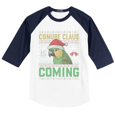 Conure Claus is Coming Ugly Sweater Xmas Ugly  Baseball Sleeve Shirt