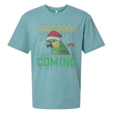 Conure Claus is Coming Ugly Sweater Xmas Ugly  Sueded Cloud Jersey T-Shirt