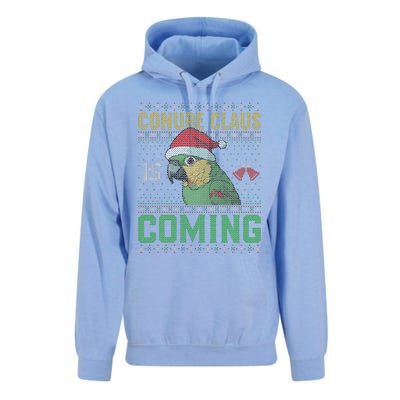 Conure Claus is Coming Ugly Sweater Xmas Ugly  Unisex Surf Hoodie