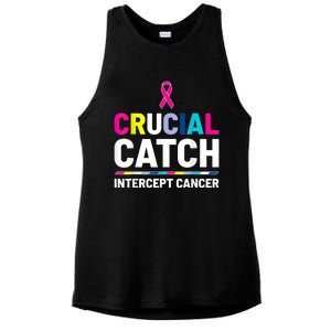 Crucial Catch Intercept Cancer Breast Cancer Awareness Ladies PosiCharge Tri-Blend Wicking Tank