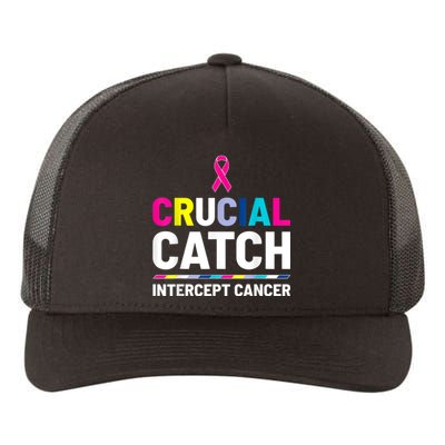 Crucial Catch Intercept Cancer Breast Cancer Awareness Yupoong Adult 5-Panel Trucker Hat