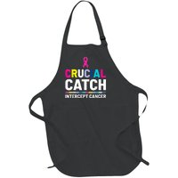 Crucial Catch Intercept Cancer Breast Cancer Awareness Full-Length Apron With Pockets