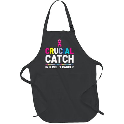 Crucial Catch Intercept Cancer Breast Cancer Awareness Full-Length Apron With Pockets