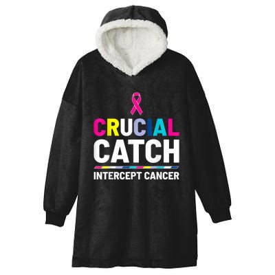 Crucial Catch Intercept Cancer Breast Cancer Awareness Hooded Wearable Blanket