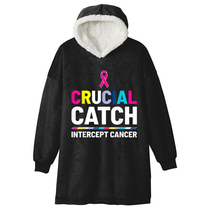 Crucial Catch Intercept Cancer Breast Cancer Awareness Hooded Wearable Blanket