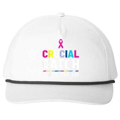 Crucial Catch Intercept Cancer Breast Cancer Awareness Snapback Five-Panel Rope Hat