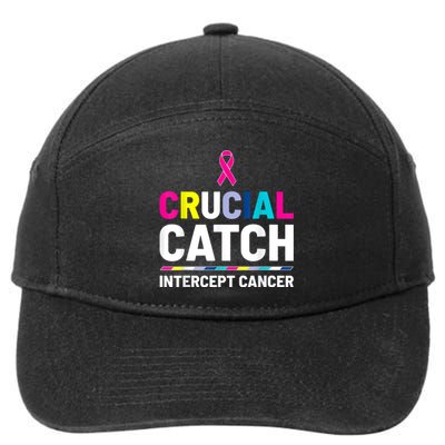 Crucial Catch Intercept Cancer Breast Cancer Awareness 7-Panel Snapback Hat