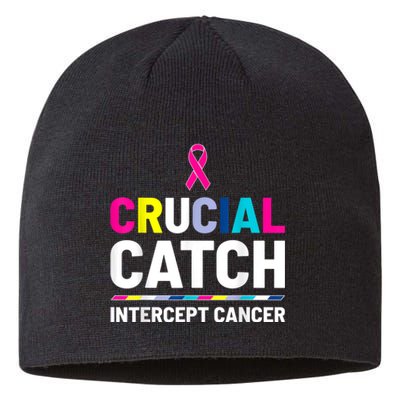 Crucial Catch Intercept Cancer Breast Cancer Awareness Sustainable Beanie