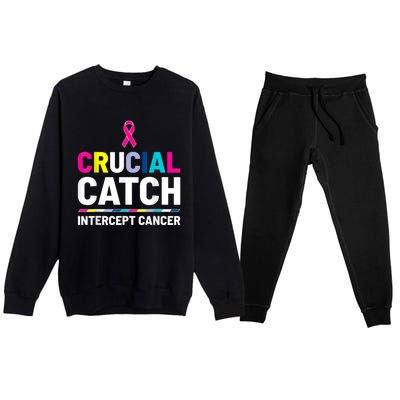 Crucial Catch Intercept Cancer Breast Cancer Awareness Premium Crewneck Sweatsuit Set