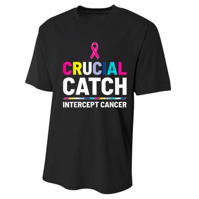 Crucial Catch Intercept Cancer Breast Cancer Awareness Performance Sprint T-Shirt