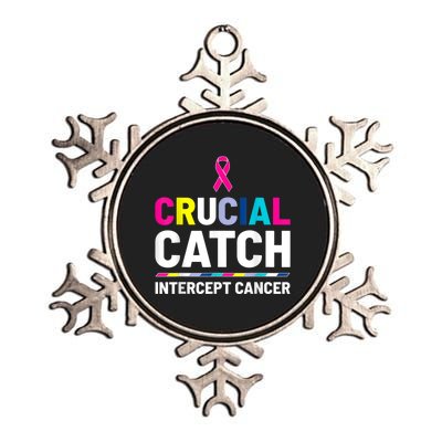 Crucial Catch Intercept Cancer Breast Cancer Awareness Metallic Star Ornament