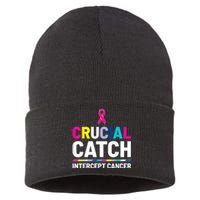 Crucial Catch Intercept Cancer Breast Cancer Awareness Sustainable Knit Beanie