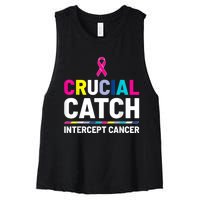 Crucial Catch Intercept Cancer Breast Cancer Awareness Women's Racerback Cropped Tank