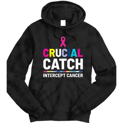 Crucial Catch Intercept Cancer Breast Cancer Awareness Tie Dye Hoodie