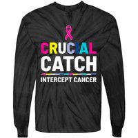 Crucial Catch Intercept Cancer Breast Cancer Awareness Tie-Dye Long Sleeve Shirt