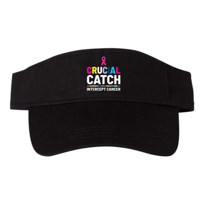 Crucial Catch Intercept Cancer Breast Cancer Awareness Valucap Bio-Washed Visor