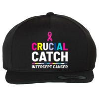 Crucial Catch Intercept Cancer Breast Cancer Awareness Wool Snapback Cap