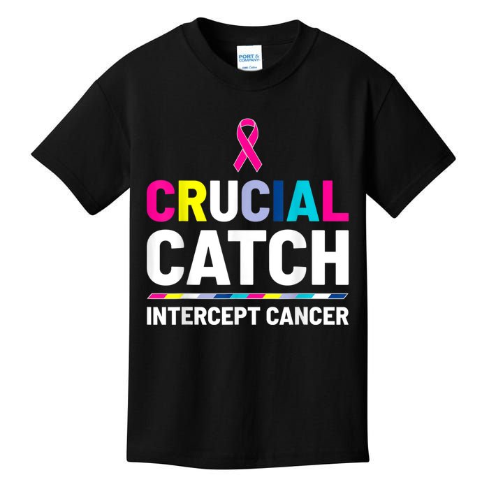 Crucial Catch Intercept Cancer Breast Cancer Awareness Kids T-Shirt