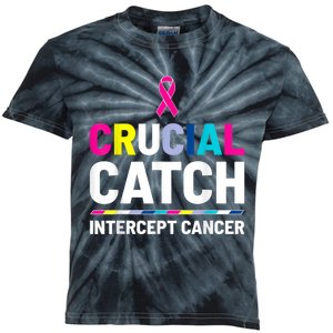 Crucial Catch Intercept Cancer Breast Cancer Awareness Kids Tie-Dye T-Shirt