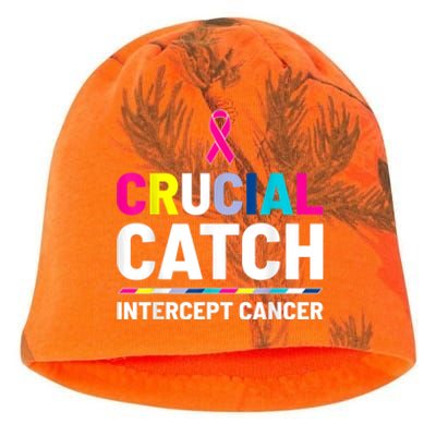 Crucial Catch Intercept Cancer Breast Cancer Awareness Kati - Camo Knit Beanie