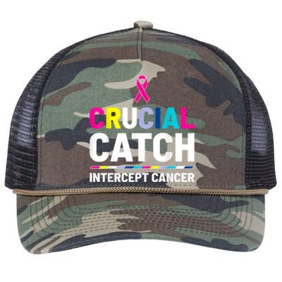 Crucial Catch Intercept Cancer Breast Cancer Awareness Retro Rope Trucker Hat Cap