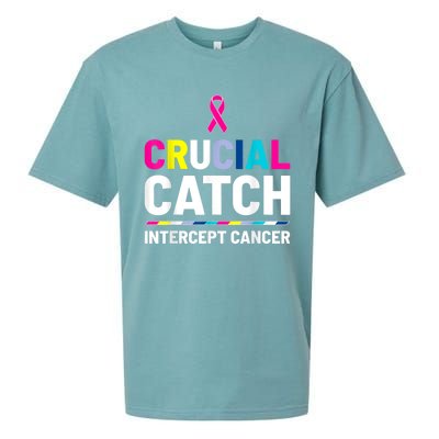 Crucial Catch Intercept Cancer Breast Cancer Awareness Sueded Cloud Jersey T-Shirt