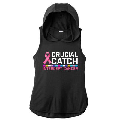 Crucial Catch Intercept Cancer Ladies PosiCharge Tri-Blend Wicking Draft Hoodie Tank