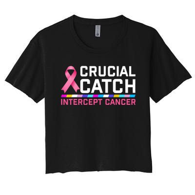 Crucial Catch Intercept Cancer Women's Crop Top Tee