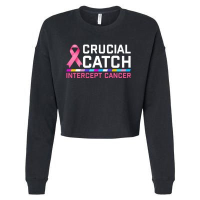 Crucial Catch Intercept Cancer Cropped Pullover Crew