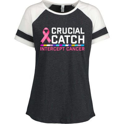 Crucial Catch Intercept Cancer Enza Ladies Jersey Colorblock Tee