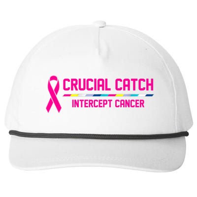 Crucial Catch Intercept Cancer Breast Breast Cancer Awareness Snapback Five-Panel Rope Hat