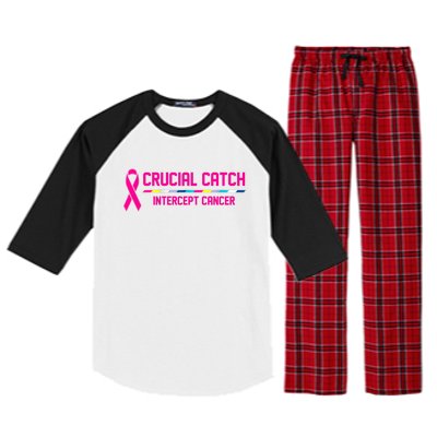 Crucial Catch Intercept Cancer Breast Breast Cancer Awareness Raglan Sleeve Pajama Set