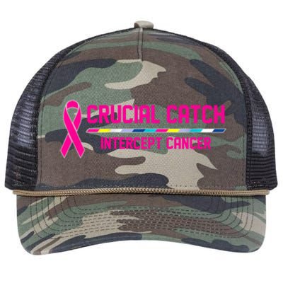 Crucial Catch Intercept Cancer Breast Breast Cancer Awareness Retro Rope Trucker Hat Cap