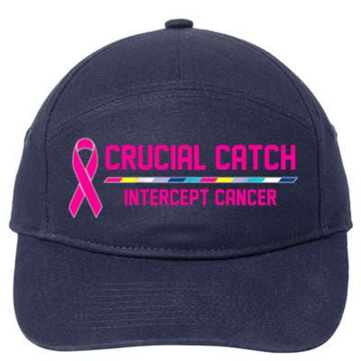 Crucial Catch Intercept Cancer Breast Breast Cancer Awareness 7-Panel Snapback Hat