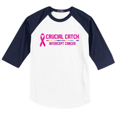 Crucial Catch Intercept Cancer Breast Breast Cancer Awareness Baseball Sleeve Shirt