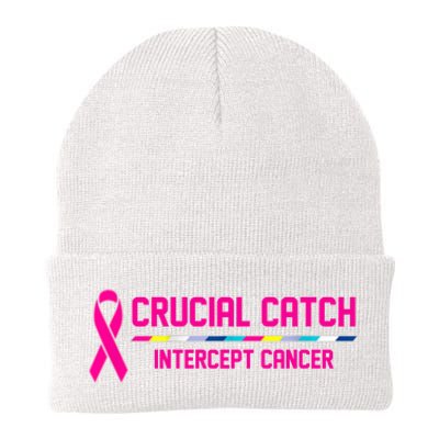 Crucial Catch Intercept Cancer Breast Breast Cancer Awareness Knit Cap Winter Beanie