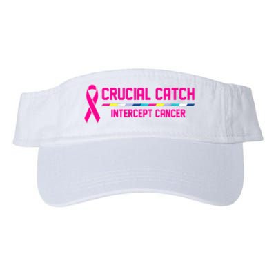 Crucial Catch Intercept Cancer Breast Breast Cancer Awareness Valucap Bio-Washed Visor