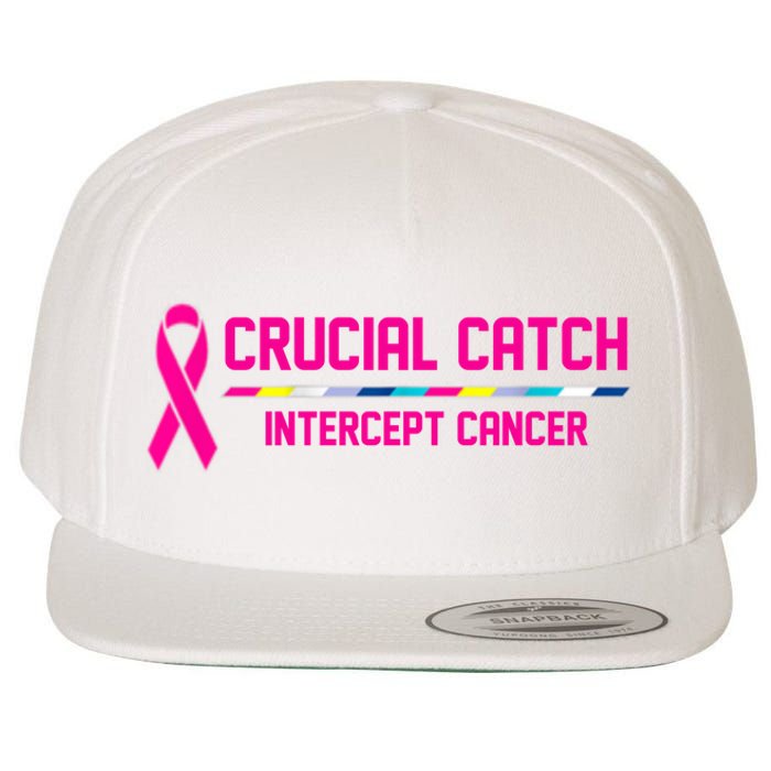 Crucial Catch Intercept Cancer Breast Breast Cancer Awareness Wool Snapback Cap