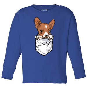 Cute Chihuahua In Your Pocket Christmas Gift Toddler Long Sleeve Shirt