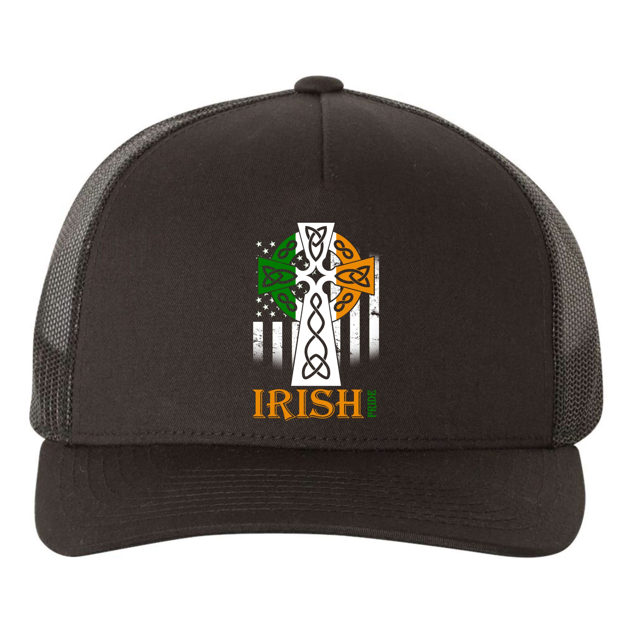 Celtic Cross Irish American Pride Yupoong Adult 5-Panel Trucker Hat