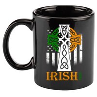 Celtic Cross Irish American Pride 11oz C Handle Ceramic Mug