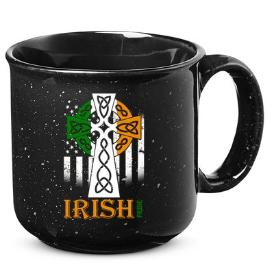 Celtic Cross Irish American Pride 15oz Campfire Ceramic Mug