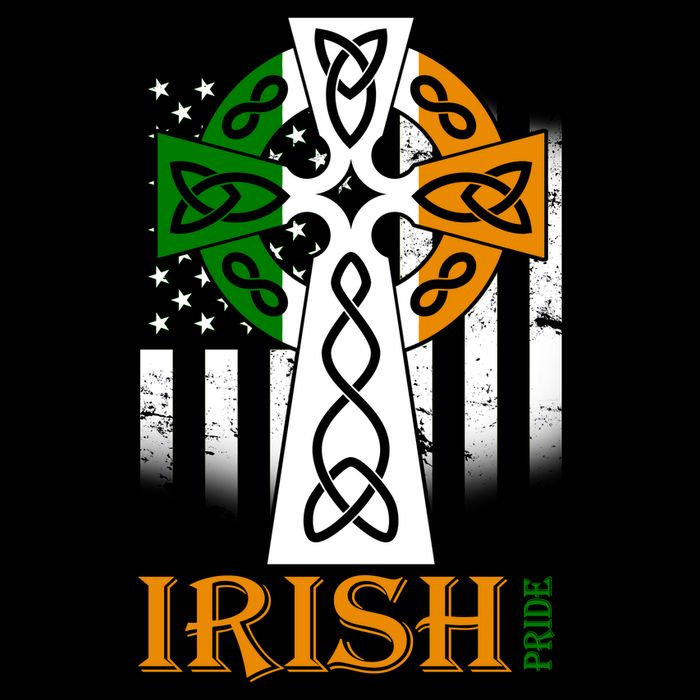 Celtic Cross Irish American Pride Drawstring Bag