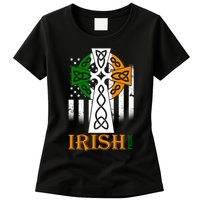 Celtic Cross Irish American Pride Womens T-Shirt